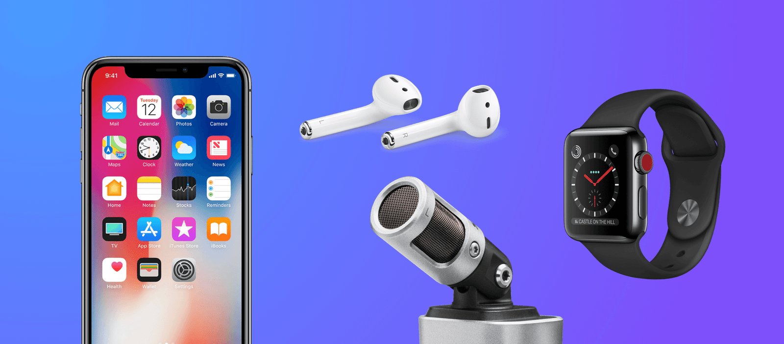 iphone x-airpods-mic-apple watch